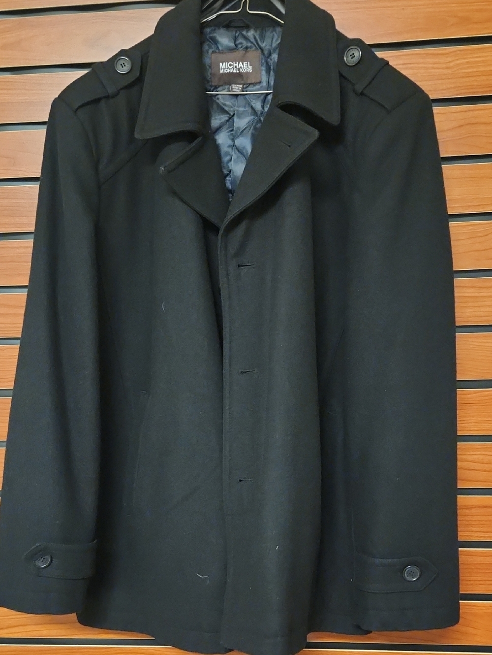 MICHAEL Michael Kors Black Quilted-Lined Pea Coat